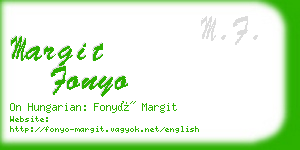 margit fonyo business card